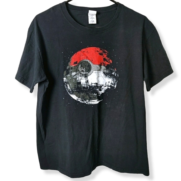 Other - Star Wars Shirts, Pokemon Shirt, Death Star Pokeball Black Shirt, Size Large